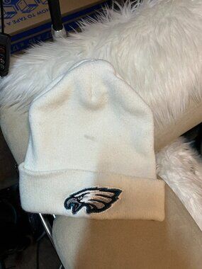 Philadelphia Eagles NFL White Beanie w/ Emroidered Logo Hat
